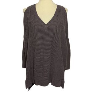 Kaisely Cold Shoulder V-Neck Sweater